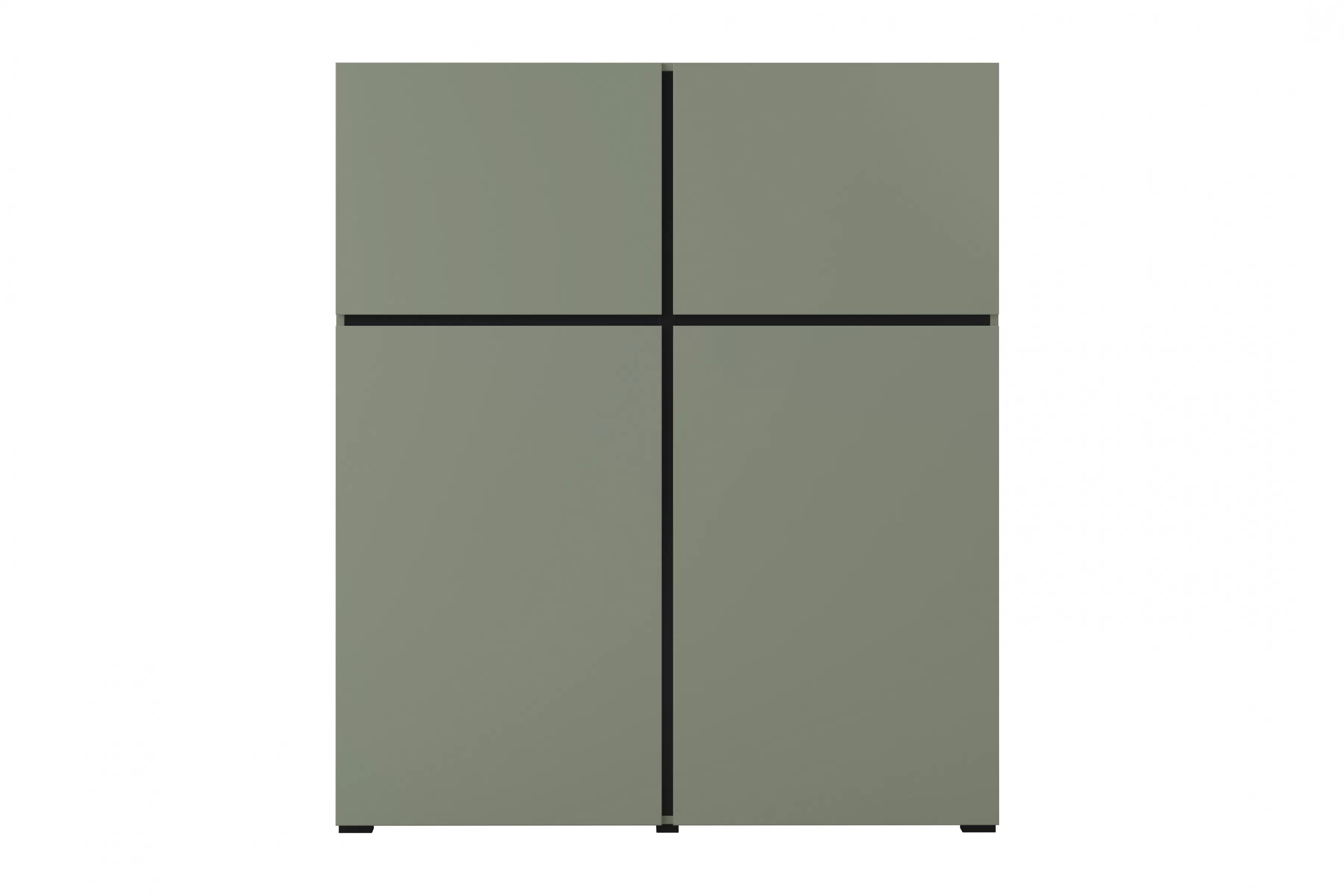 Vysoká komoda Cross 119 cm – zelená / čierna Komoda Gramon 119 cm - Zelený / Čierny