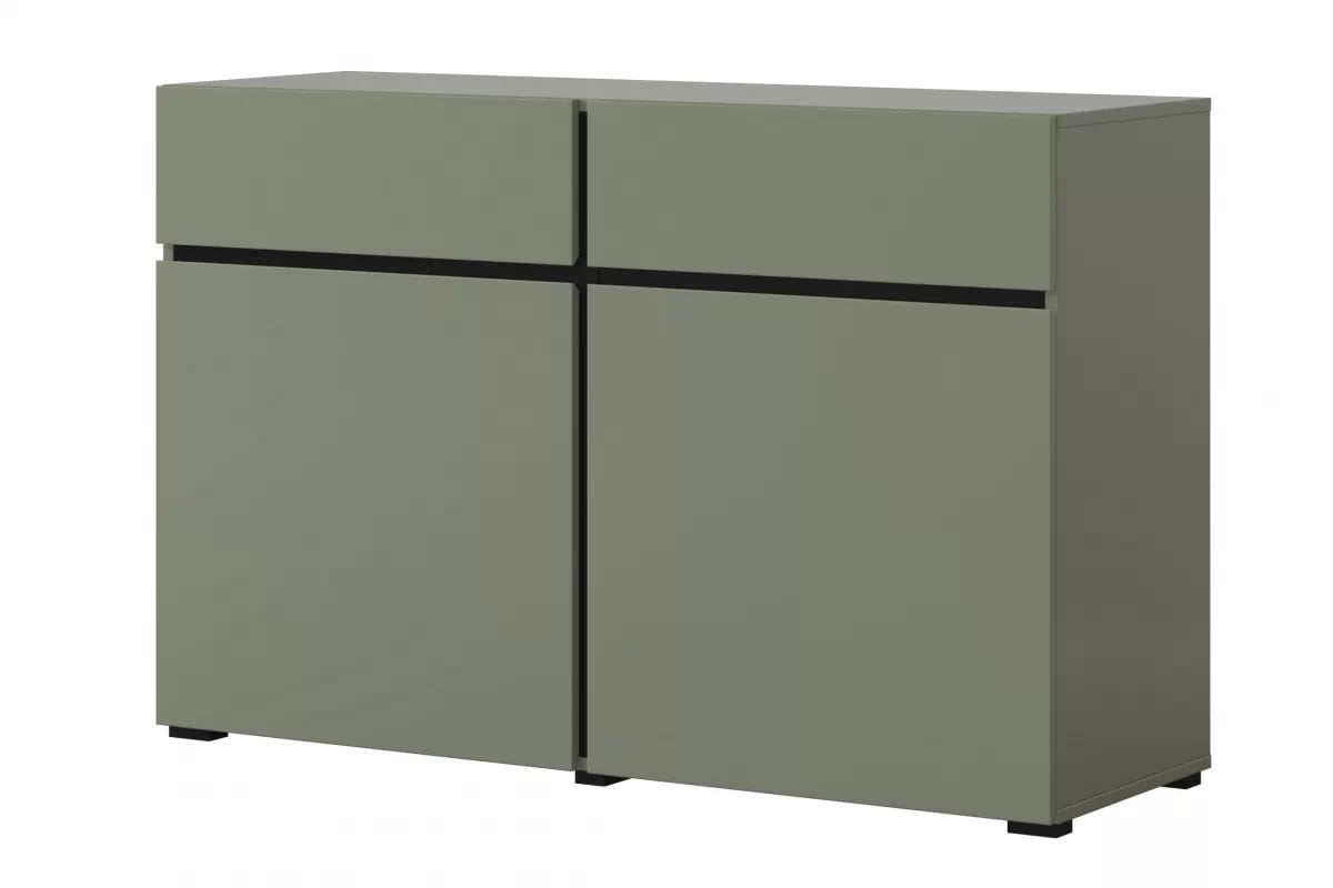 Komoda Cross 119 cm s 2 zásuvkami – zelená / čierna Komoda Gramon 119 cm so zásuvkami - Zelený / Čierny