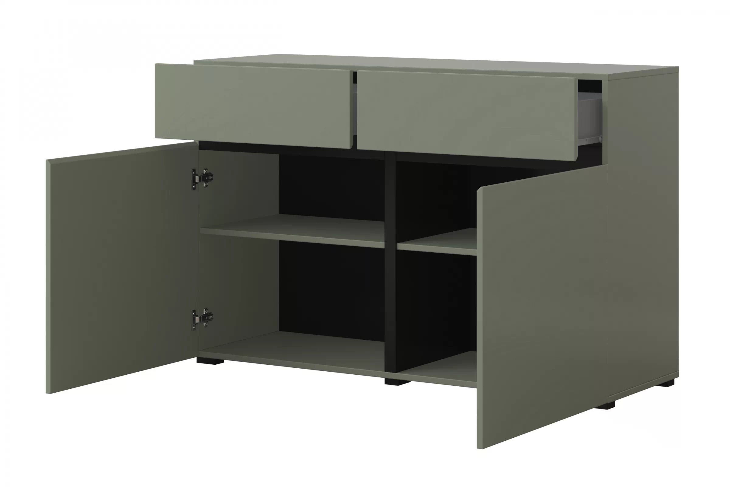 Komoda Cross 119 cm s 2 zásuvkami – zelená / čierna Komoda Gramon 119 cm so zásuvkami - Zelený / Čierny