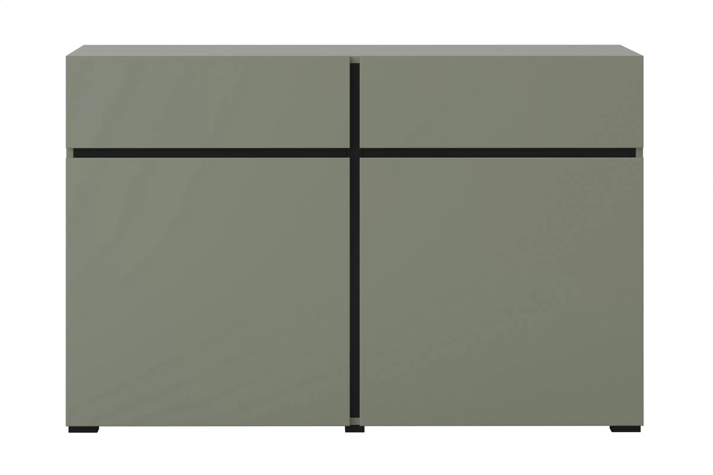 Komoda Cross 119 cm s 2 zásuvkami – zelená / čierna Komoda Gramon 119 cm so zásuvkami - Zelený / Čierny