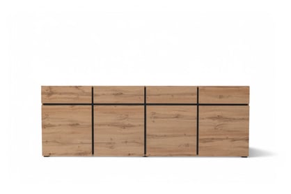 Komoda Gramon 225 cm se zásuvkami - dub wotan / černá Komoda Gramon 225 cm se zásuvkami - dub wotan / černá