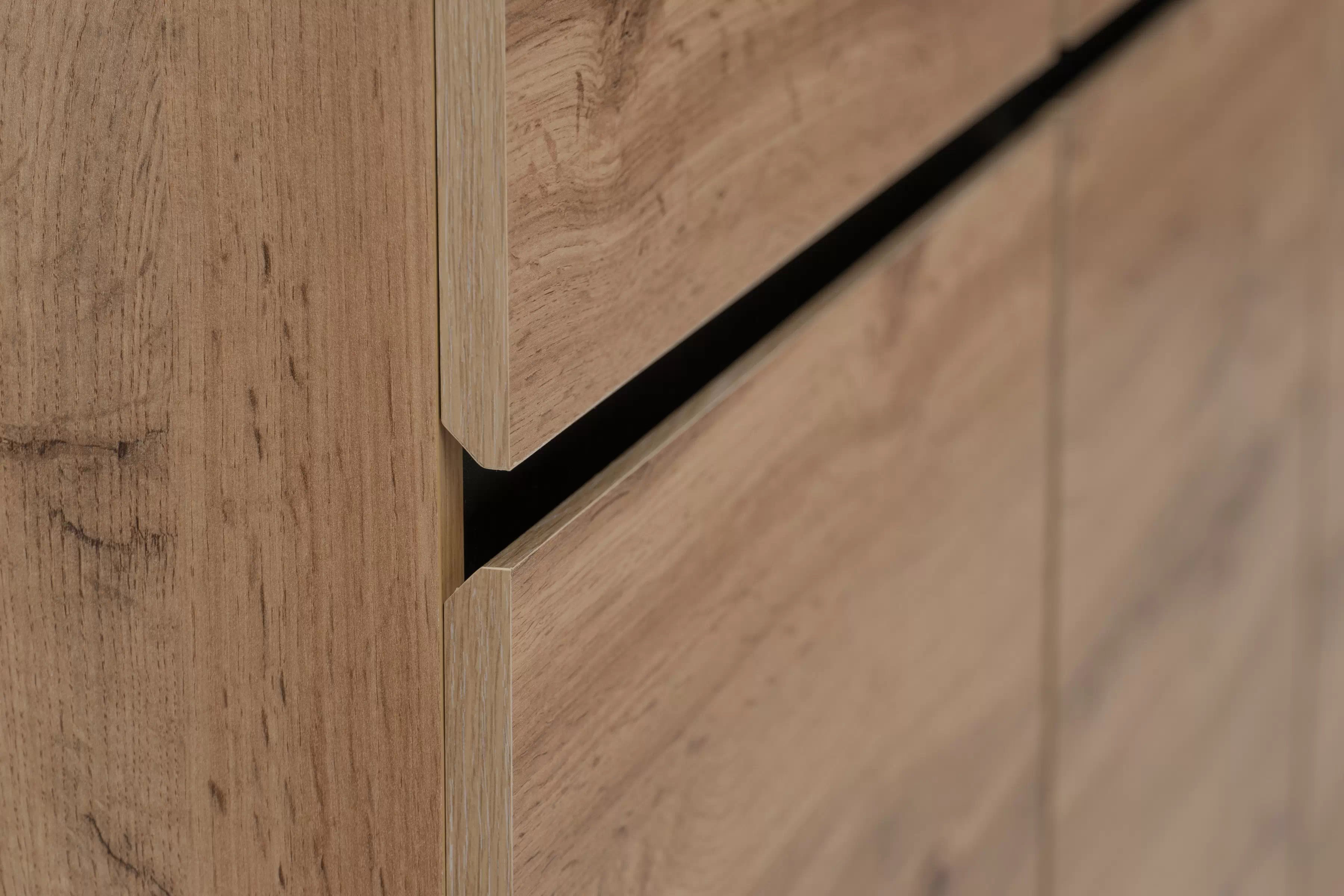 Komoda Cross 225 cm so 4 zásuvkami - dub wotan / čierna Komoda Gramon 225 cm so zásuvkami - Dub wotan / Čierny