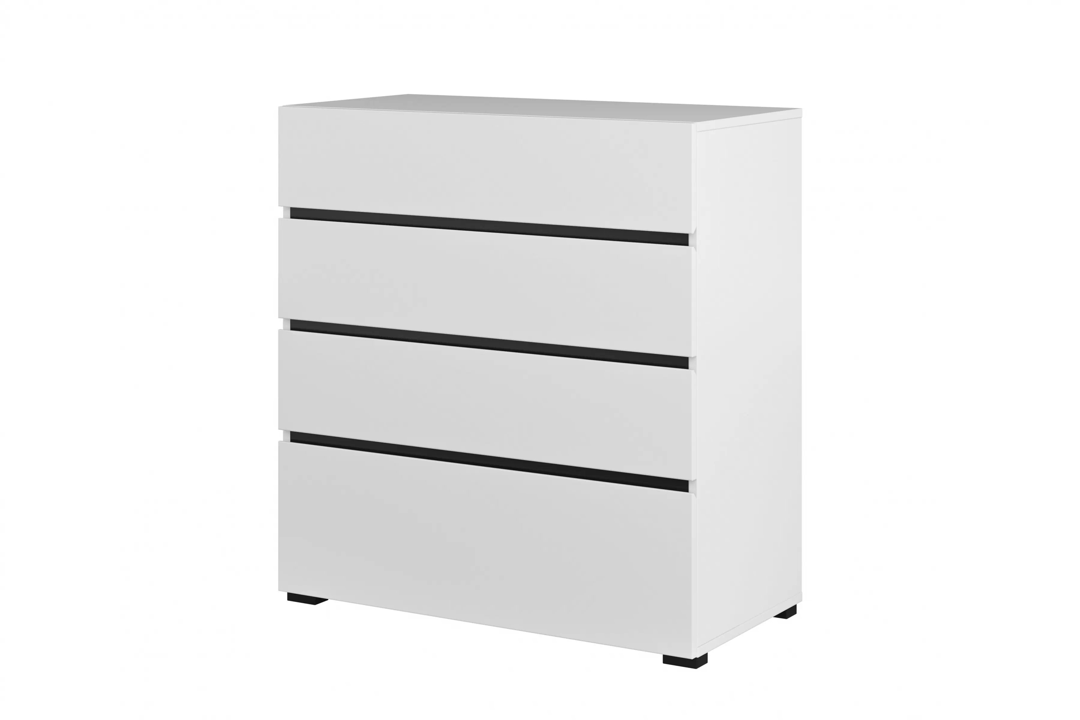 Komoda Cross 80 cm se zásuvkami – bílá / černá Komoda Gramon 80 cm se zásuvkami - bílá / černá