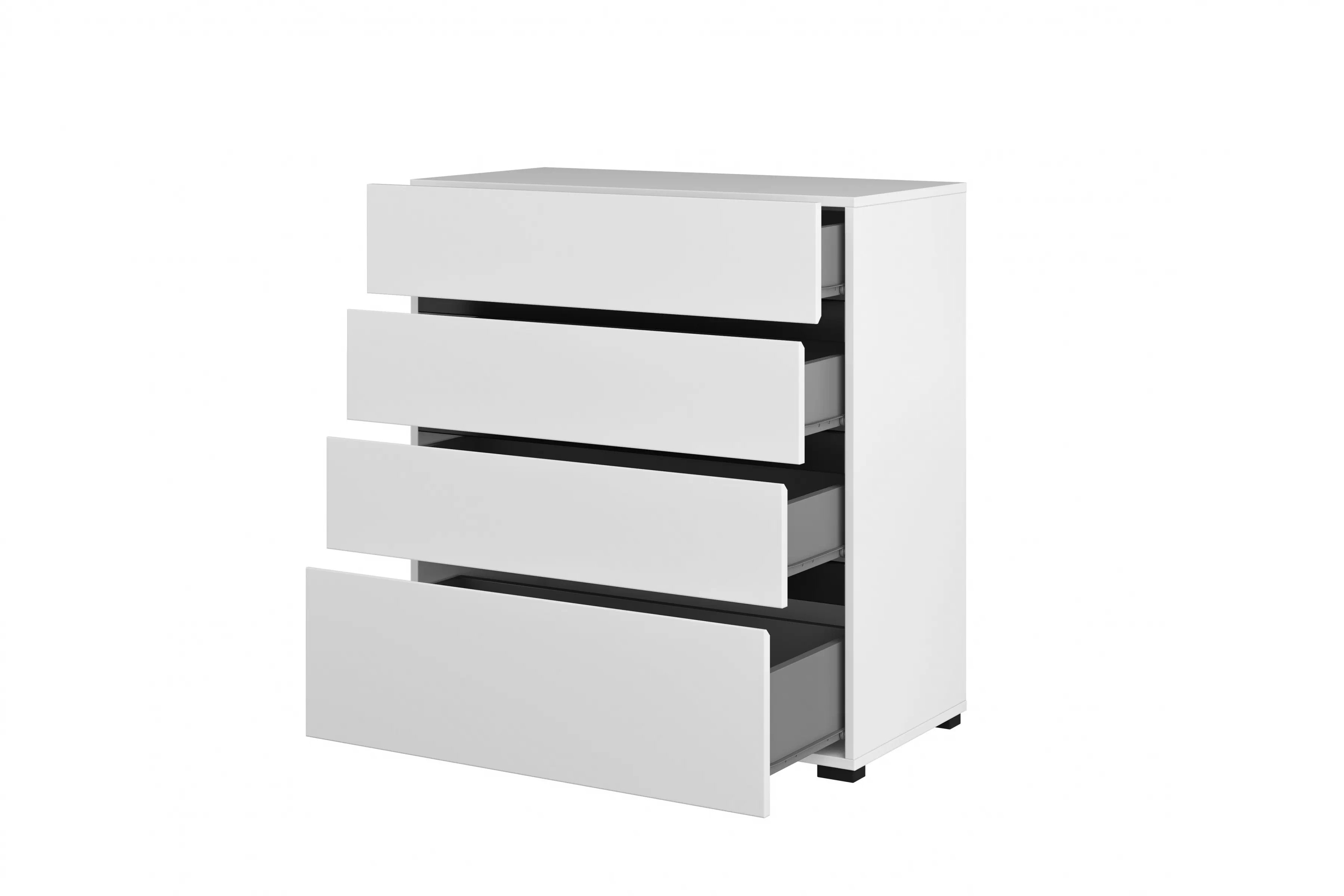 Komoda Cross 80 cm se zásuvkami – bílá / černá Komoda Gramon 80 cm se zásuvkami - bílá / černá