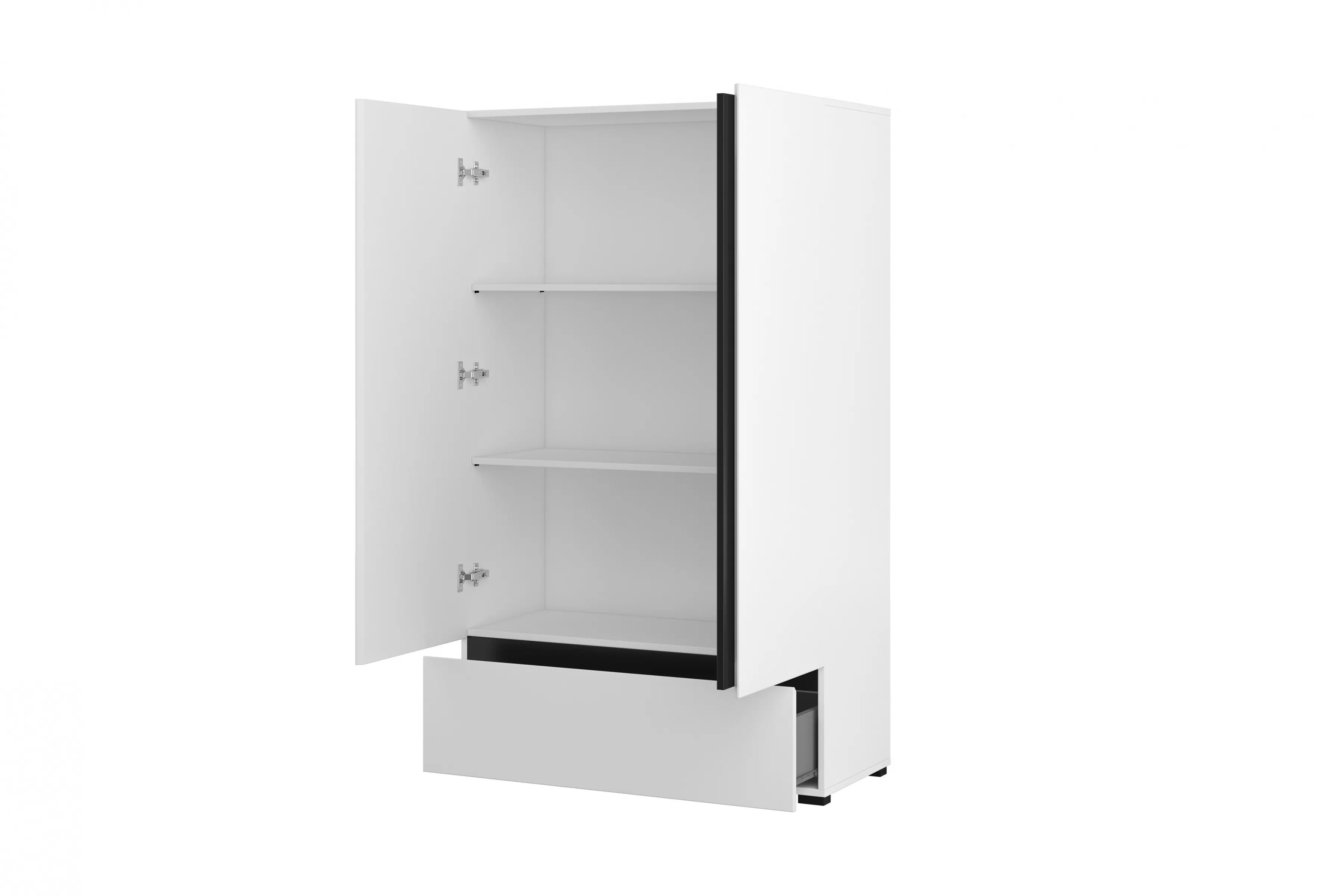 Komoda Cross 89 cm so zásuvkou - biela / čierna Komoda Gramon 89 cm z szuflada - biela / čierny