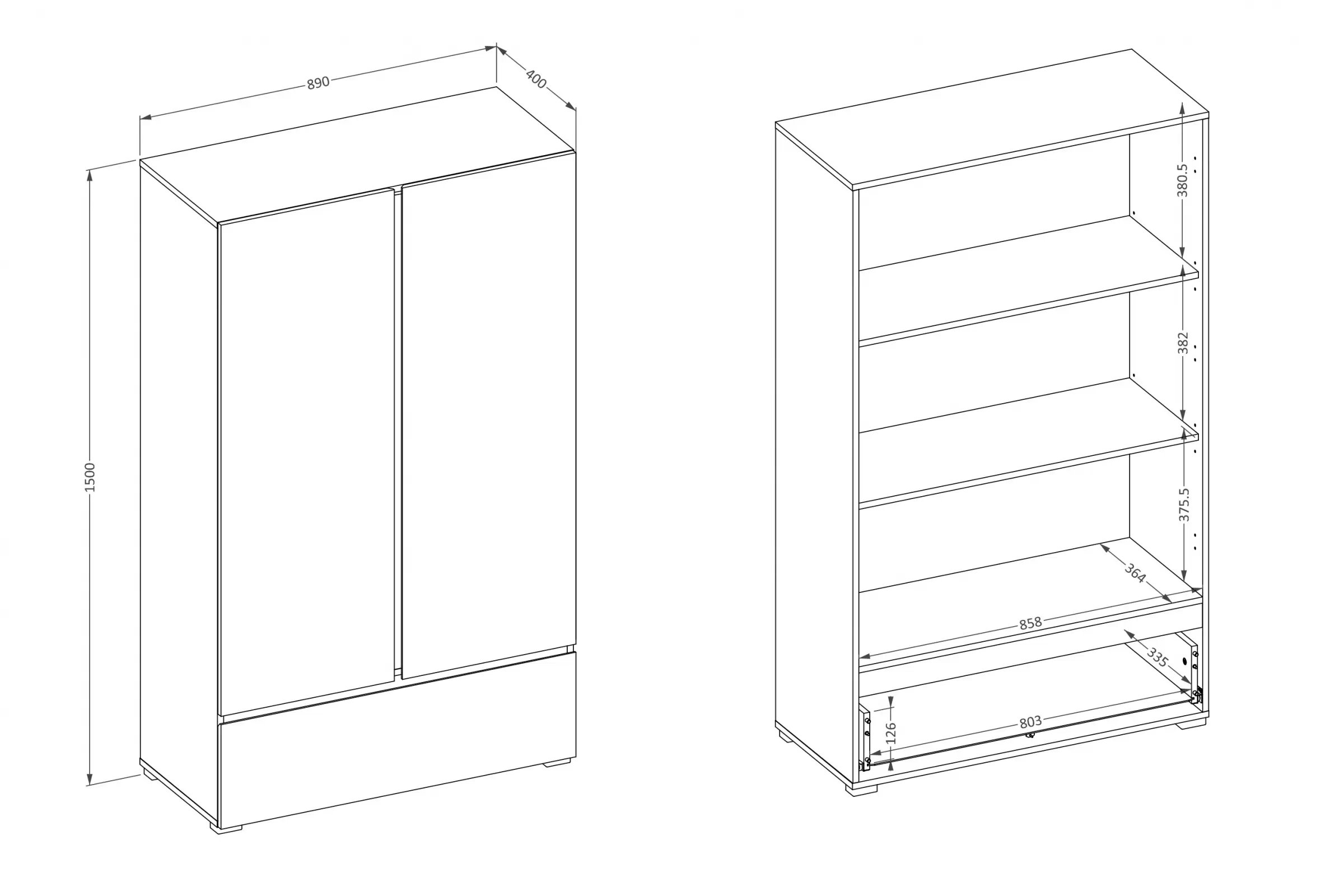Komoda Cross 89 cm so zásuvkou - kašmírová / čierna Komoda Gramon 89 cm z szuflada - kašmír / Čierny