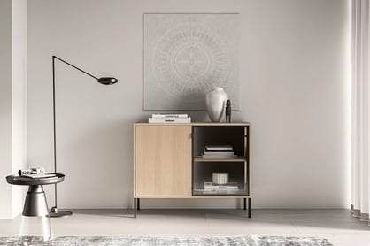 Komoda Harmona 107 cm dvoudveřová s osvětlením - dub lindberg Komoda Harmona 107 cm dvoudveřová s osvětlením - dub lindberg