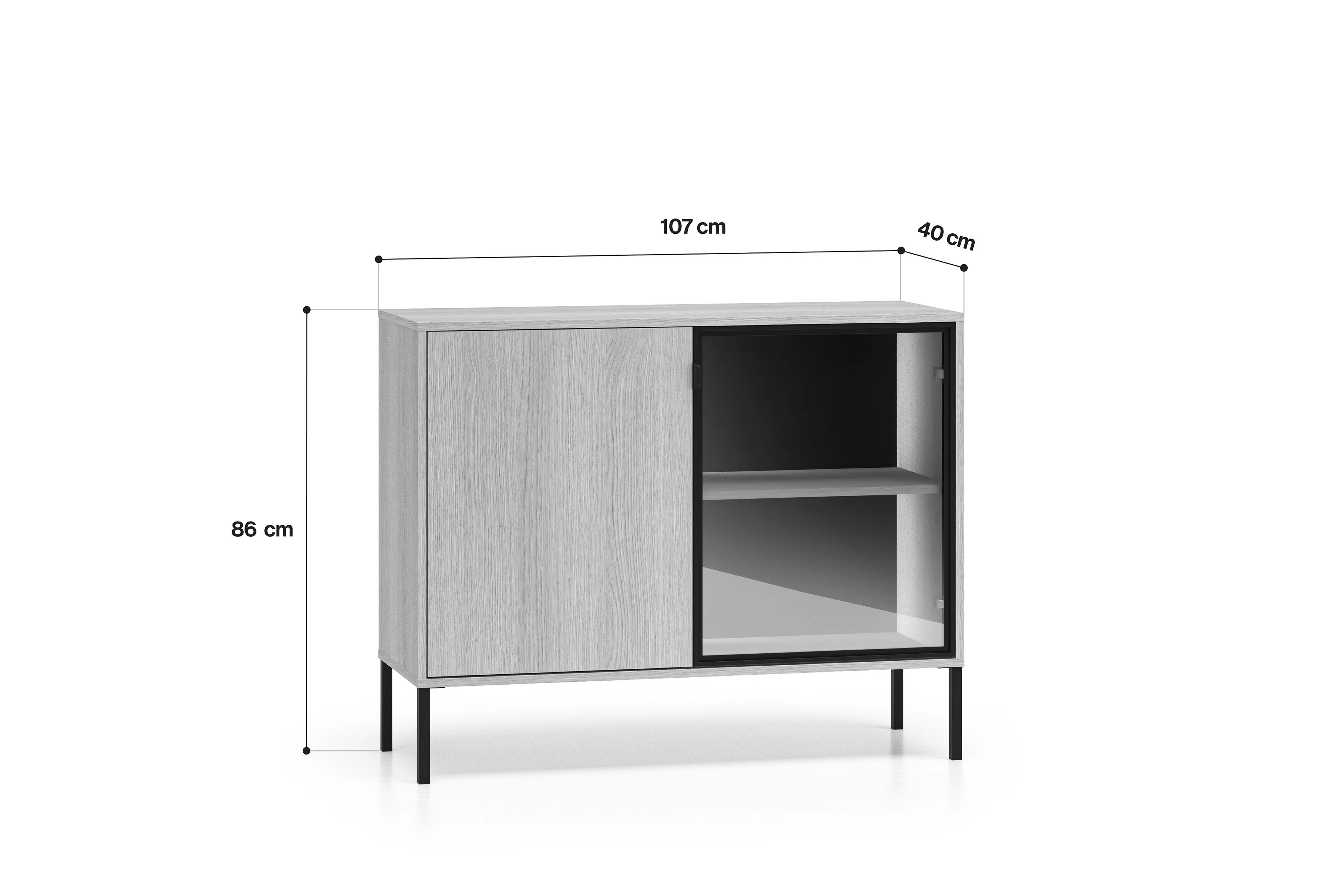Komoda Harmona 107 cm dvoudveřová s osvětlením - dub lindberg Komoda Harmona 107 cm dvoudveřová s osvětlením - dub lindberg