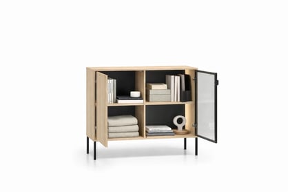 Komoda Harmona 107 cm dvojdverová s osvetlením - dub lindberg Komoda Harmona 107 cm dvojdverová s osvetlením - Dub lindberg