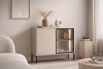 Komoda Harmona 107 cm dvojdverová s osvetlením - kašmír Komoda Harmona 107 cm dvojdverová s osvetlením - kašmír