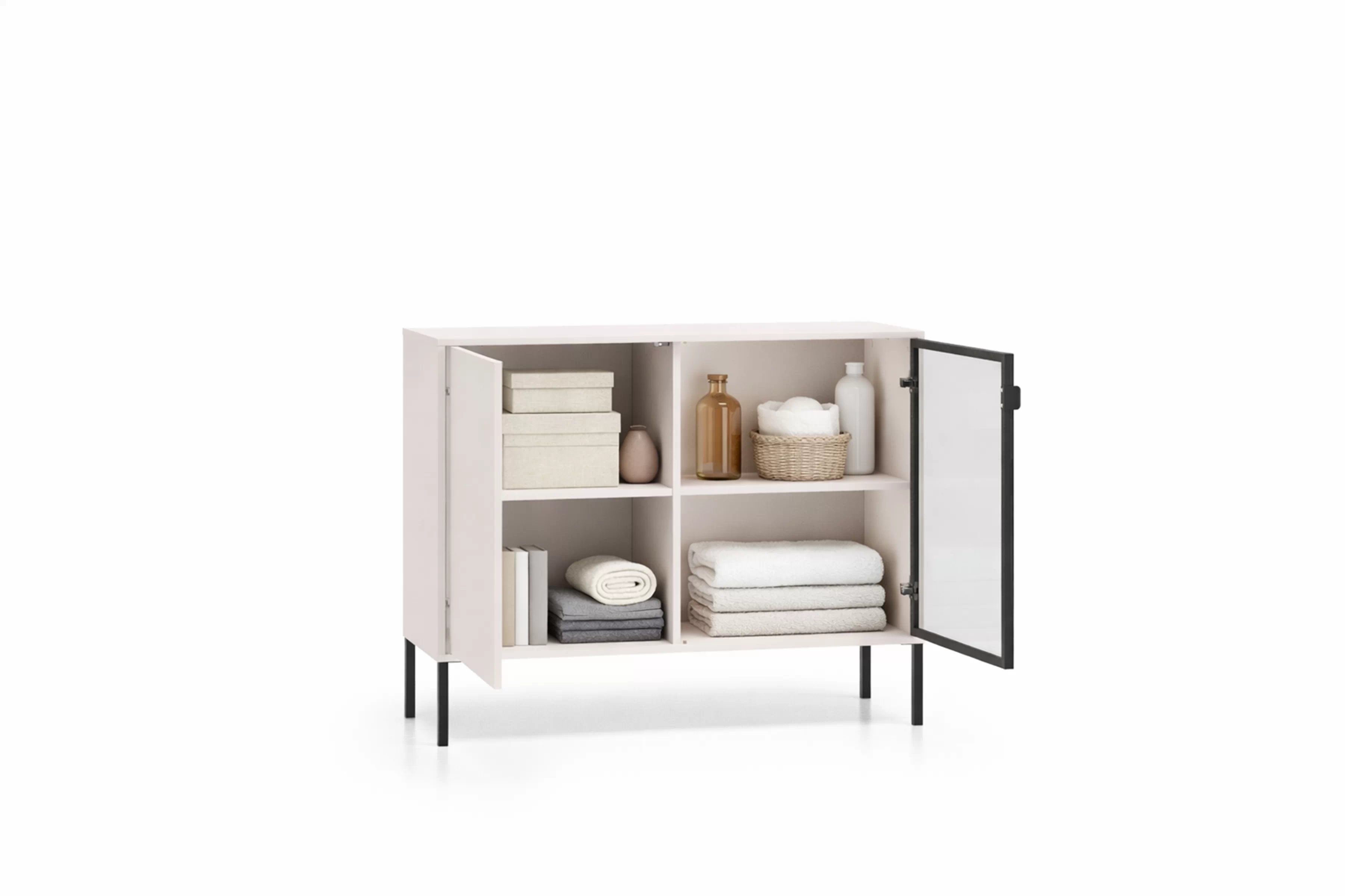 Komoda Harmona 107 cm dvojdverová s osvetlením - kašmír Komoda Harmona 107 cm dvojdverová s osvetlením - kašmír