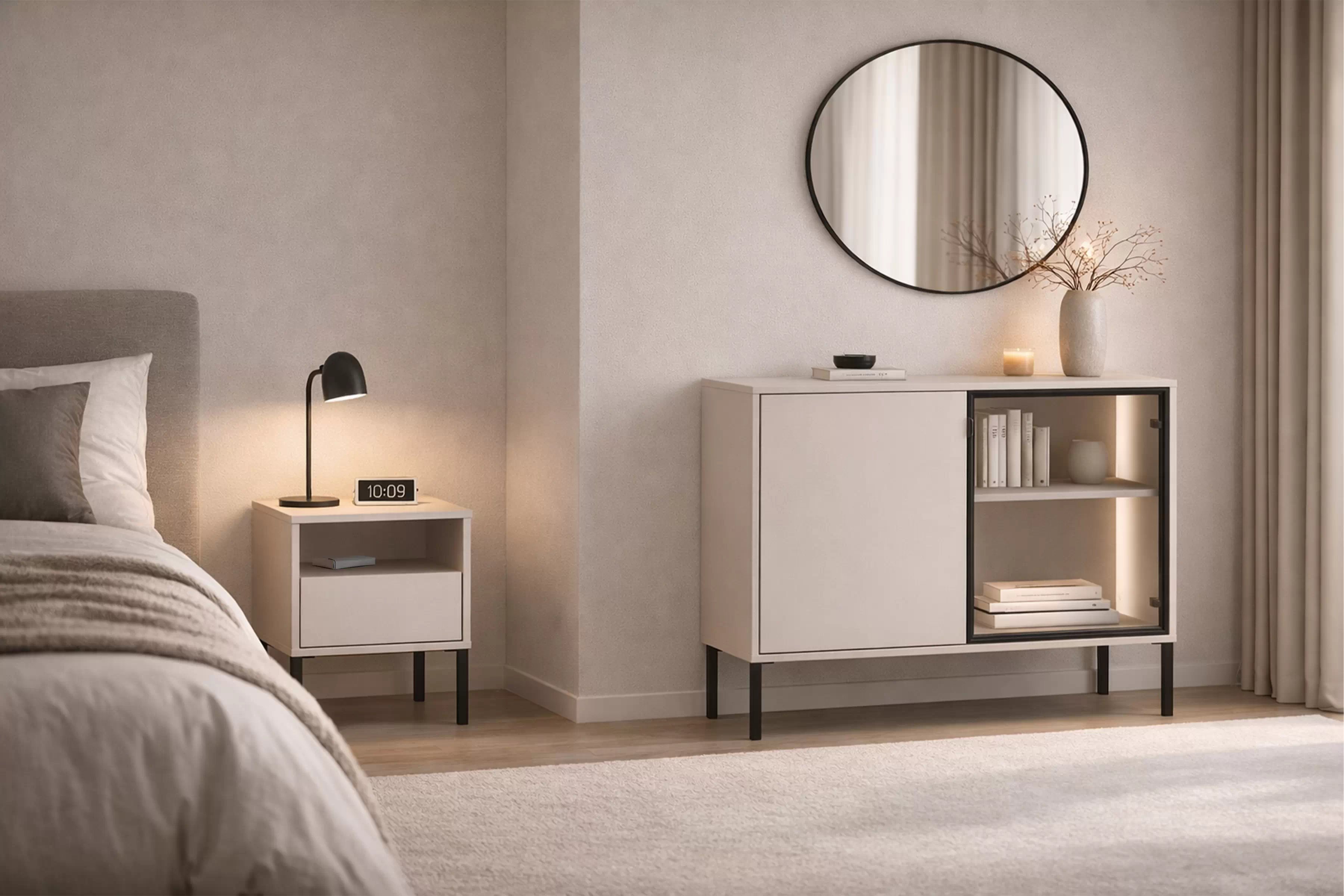 Komoda Harmona 107 cm dvojdverová s osvetlením - kašmír Komoda Harmona 107 cm dvojdverová s osvetlením - kašmír