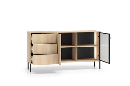 Komoda Harmona 160 cm se zásuvkami a osvětlením - dub lindberg Komoda Harmona 160 cm se zásuvkami i oswietleniem - dub lindberg