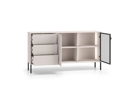 Komoda Harmona 160 cm se zásuvkami a osvětlením - kašmír Komoda Harmona 160 cm se zásuvkami i oswietleniem - kašmír