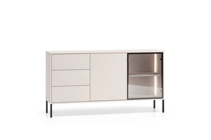 Komoda Harmona 160 cm se zásuvkami a osvětlením - kašmír