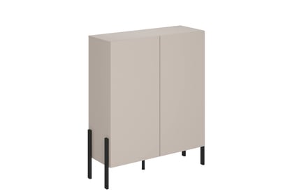 Komoda Jukon 114 cm dvojdverová - kašmír / čierne nohy