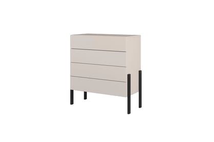 Komoda Jukon 84 cm so zásuvkami - kašmírová / čierne nožičky Komoda Jukon 84 cm so zásuvkami - kašmír / čierny nožičky 