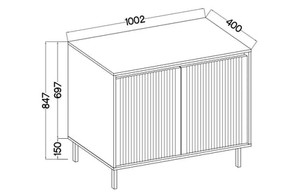 Komoda Kasalia 100 cm se dvěma dvířky - dub evoke Komoda Kasalia 2F - 100 cm - dub evoke