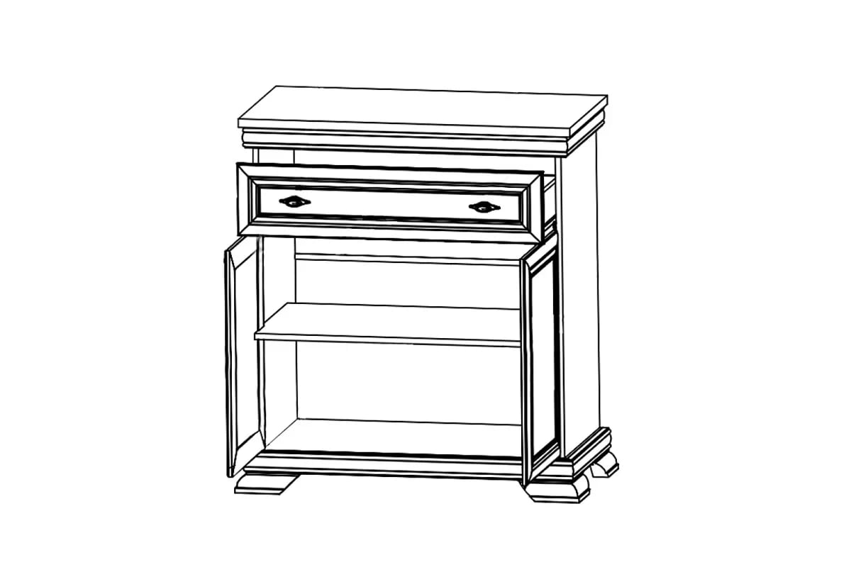 Komoda dvoudveřová z szuflada Kora 88 cm - samoa king vysoká Komoda kora 