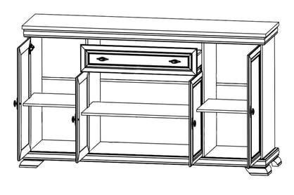 Kora 6 - Borovica andersen Komoda Kora KK4 - vnútro