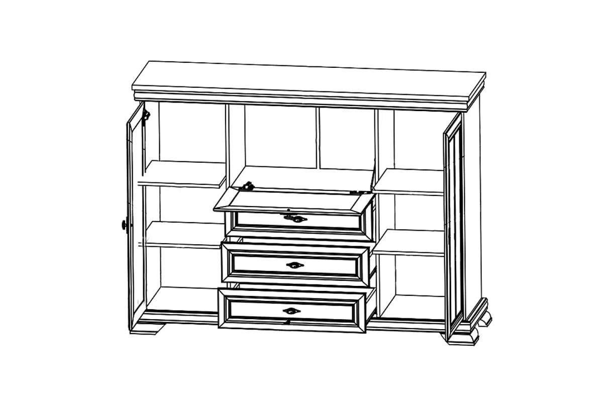 Komoda Kora 158 cm s 3 zásuvkami - samoa king Komoda kora