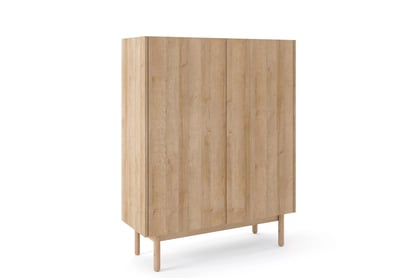 Moderní komoda Landia 97 cm dvoudveřová - dub riviera / bílý mramor Komoda Landia 97 cm dvoudveřová - dub riviera / bílá mramor