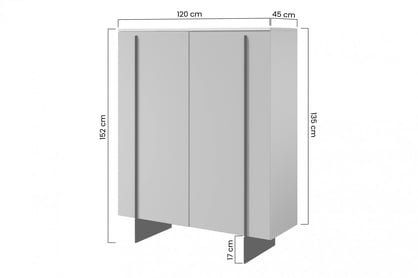 Komoda Larena 120 cm - čierny betón / čierne nožičky Komoda Larena z metalowymi nogami 120 cm - Čierny beton / čierny nozki