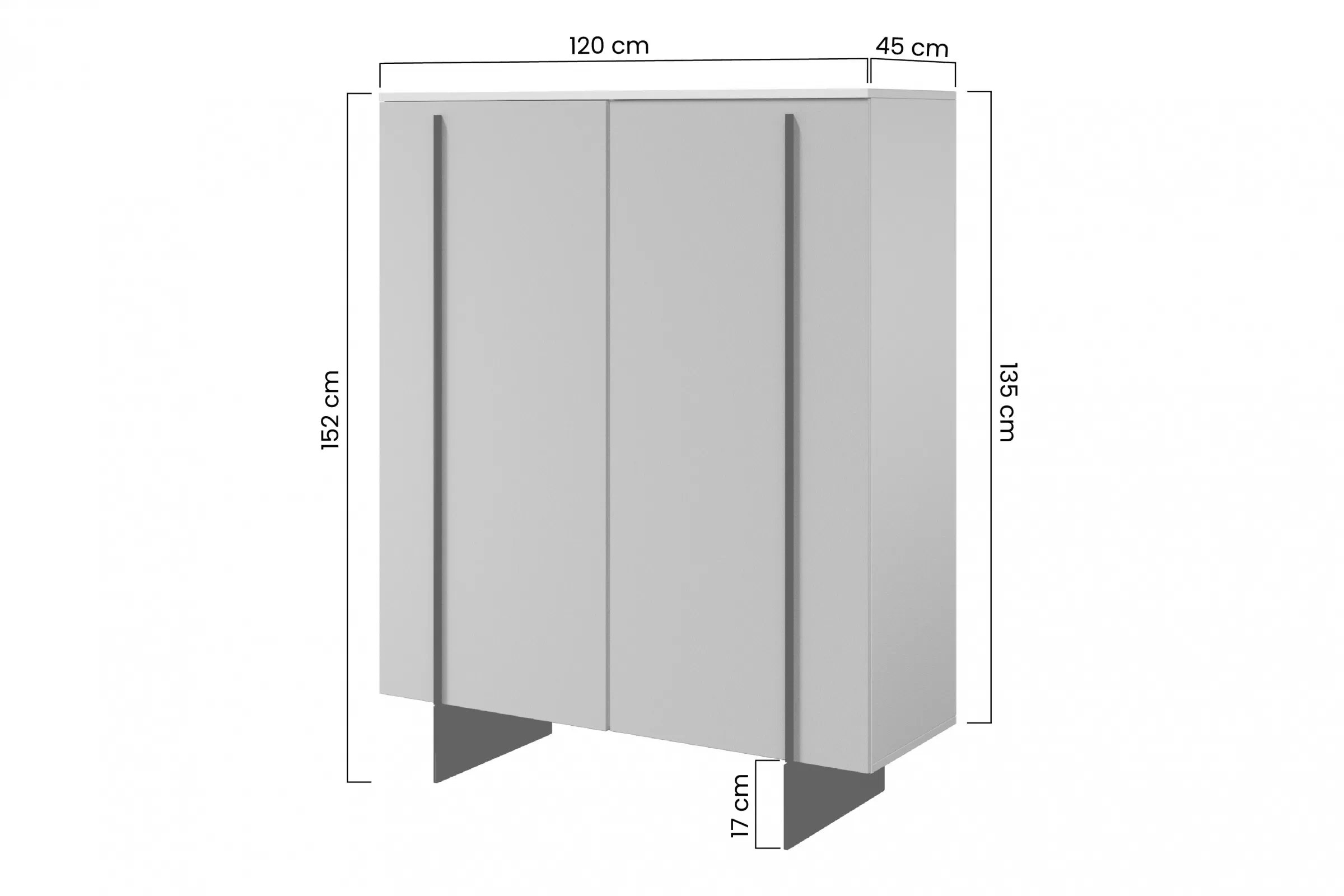 Komoda Larena 120 cm - kašmírová / čierne nožičky Komoda Larena z metalowymi nogami 120 cm - kašmír / čierny nozki