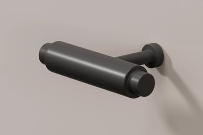 Komoda Lorini 150 cm so zásuvkami - kašmír / čierne úchytky T-bar / kovová podnož Komoda Lorini 150 cm so zásuvkami - kašmír / čierny úchyty T-bar / Rošt