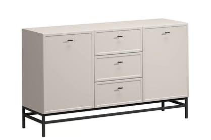 Komoda Lorini 150 cm na stojane - kašmírová / čierne úchytky T