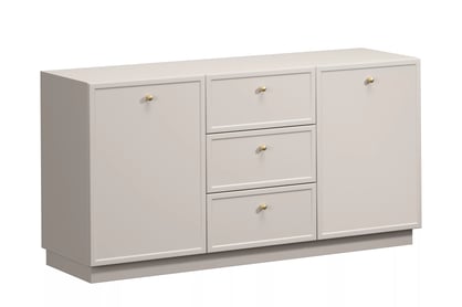 Komoda Lorini 150 cm se zásuvkami - kašmír / zlaté úchyty