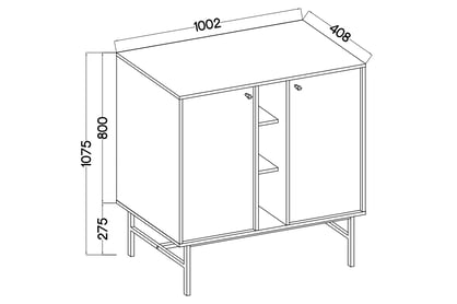 Dvojdverová komoda Lotina 100 cm s výklenkami - pieskový béžový / zlatý rám Komoda Lotina 100 cm dvojdverová z wnekami - Béžová Pieskový / zlaté Rošt