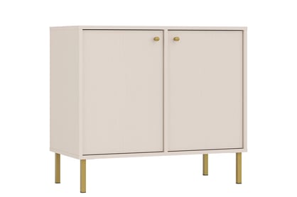 Dvojdverová komoda Lotina 84 cm - pieskový béžový / zlaté nohy