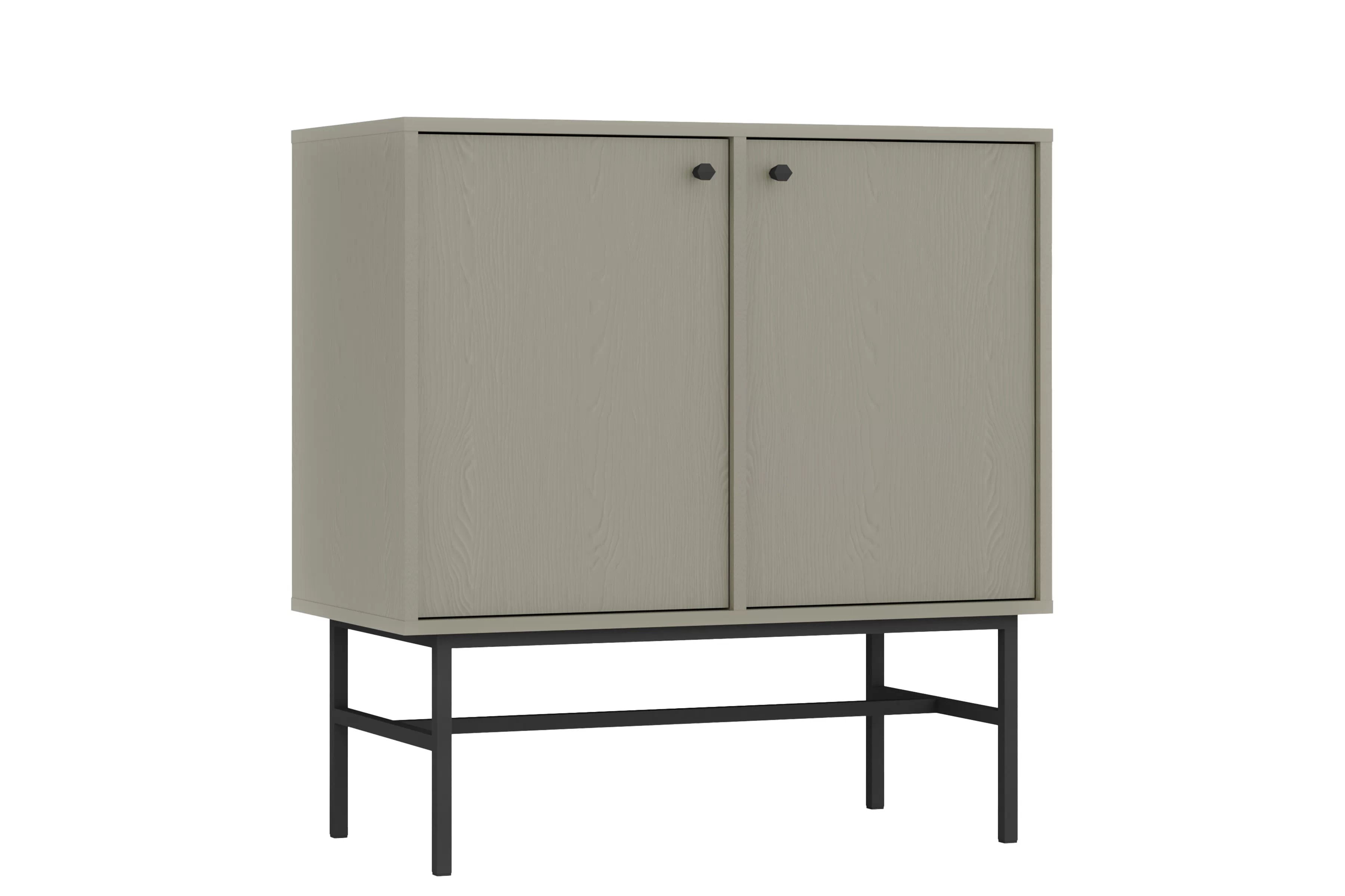 Moderní komoda Lotina 84 cm dvoudveřová - eukalyptus / černý rám Komoda Lotina 84 cm dvoudveřová - eukaliptus / černá Rošt