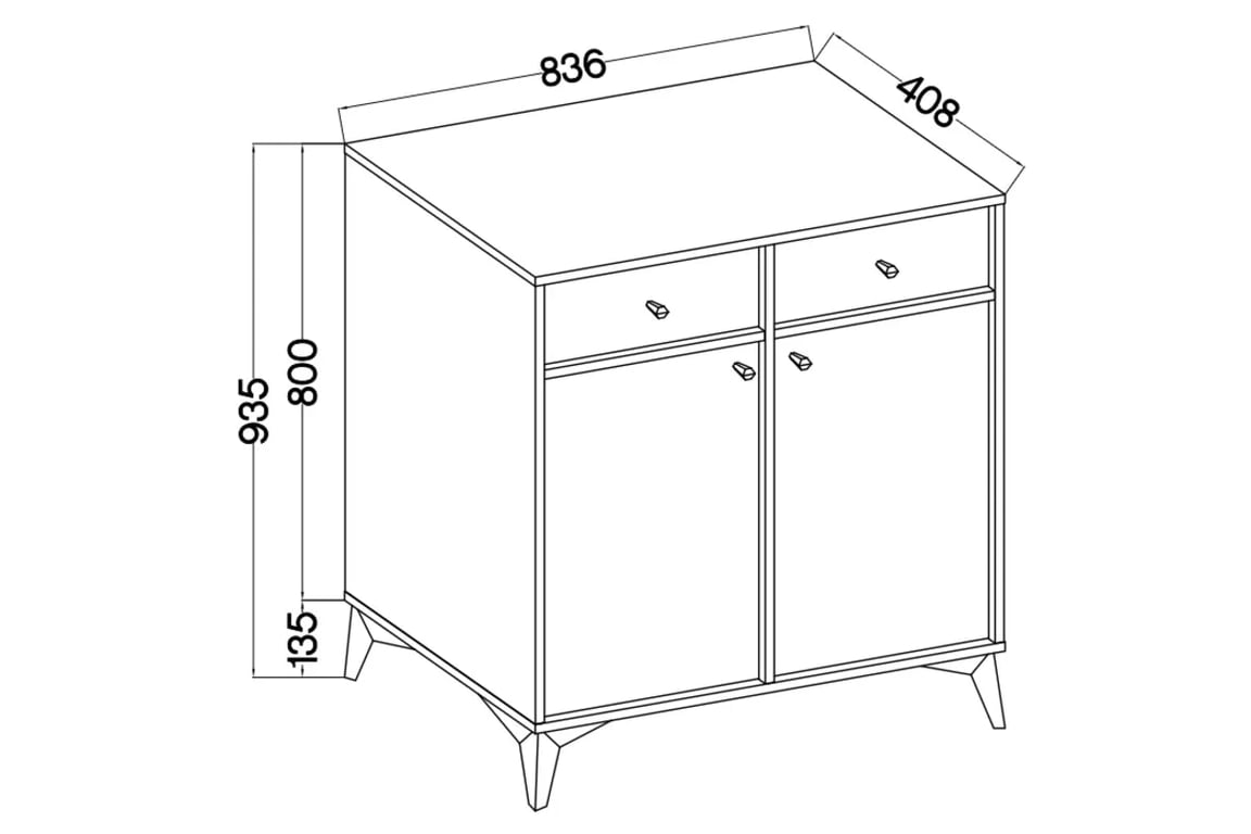 Komoda Lotina I 2F2S so zásuvkami 84 cm - eukalyptus / čierny nožičky Komoda Lotina I 2F2S so zásuvkami 84 cm - eukaliptus / čierny nožičky