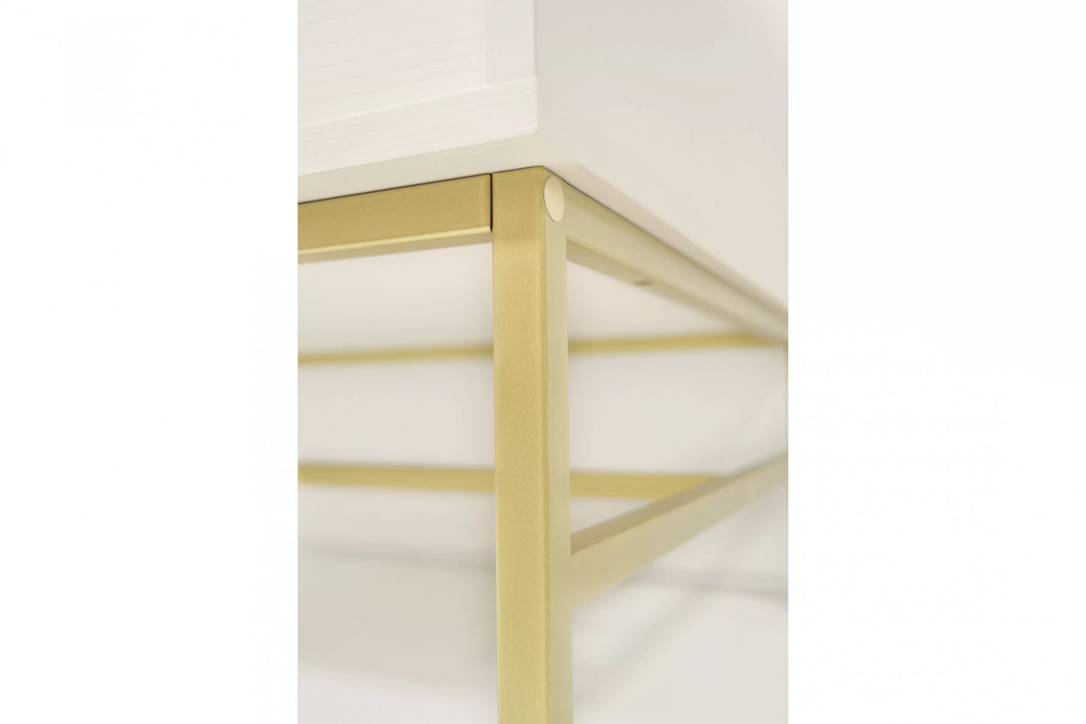 Komoda Lotina III 2F2S so zásuvkami 84 cm - Béžová Pieskový / zlaté nožičky Komoda Lotina III 2F2S so zásuvkami 84 cm - Béžová Pieskový / zlote nožičky