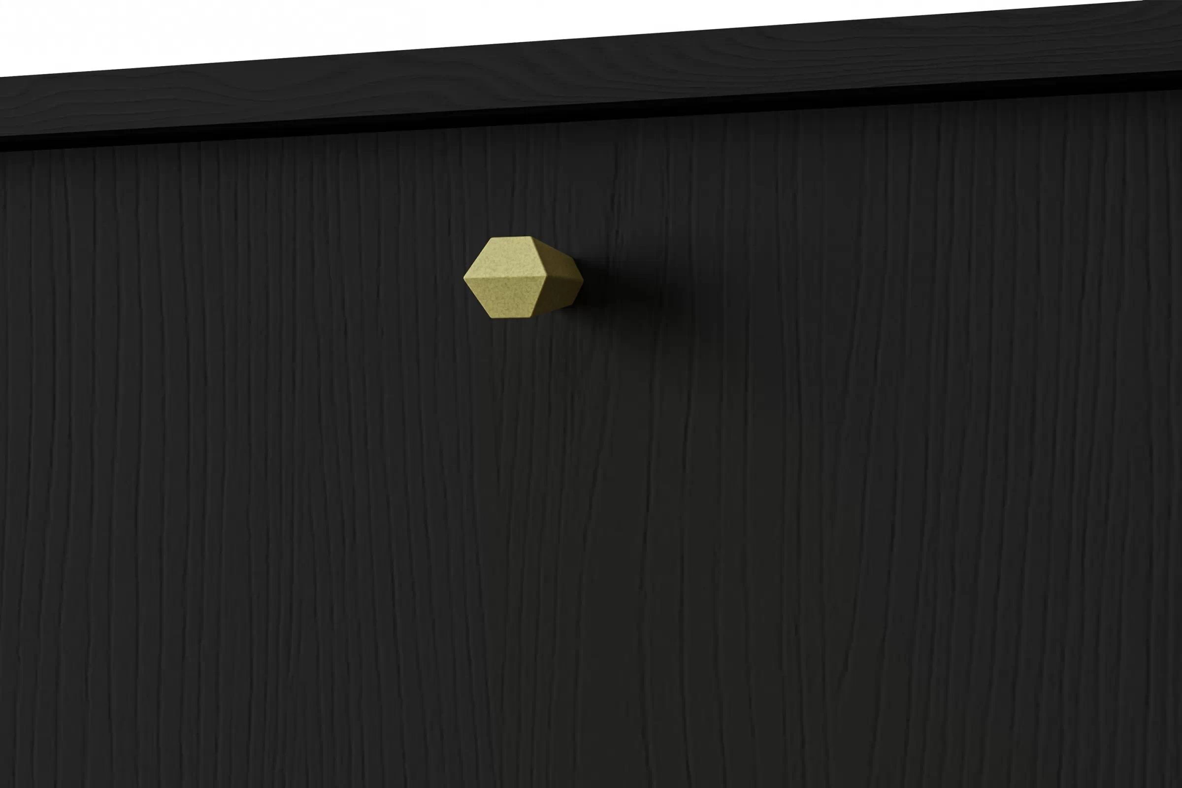 Komoda Lotina III 2F2S so zásuvkami 84 cm - čierny grafit / zlaté nožičky Komoda Lotina III 2F2S so zásuvkami 84 cm - Čierny grafit / zlote nožičky