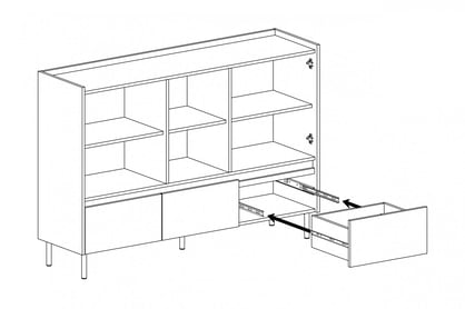 Komoda Azalio 150 cm so zásuvkami - eukalyptus / dub baltic dune Komoda Luca 7 so zásuvkami 150 cm - eukaliptus / Dub baltic dune