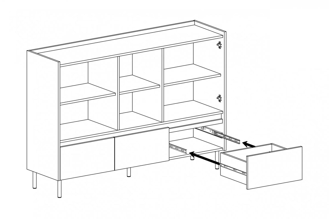 Komoda Azalio 150 cm so zásuvkami - eukalyptus / dub baltic dune Komoda Luca 7 so zásuvkami 150 cm - eukaliptus / Dub baltic dune