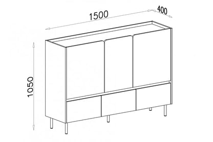 Komoda Azalio 150 cm so zásuvkami - eukalyptus / dub baltic dune Komoda Luca 7 so zásuvkami 150 cm - eukaliptus / Dub baltic dune