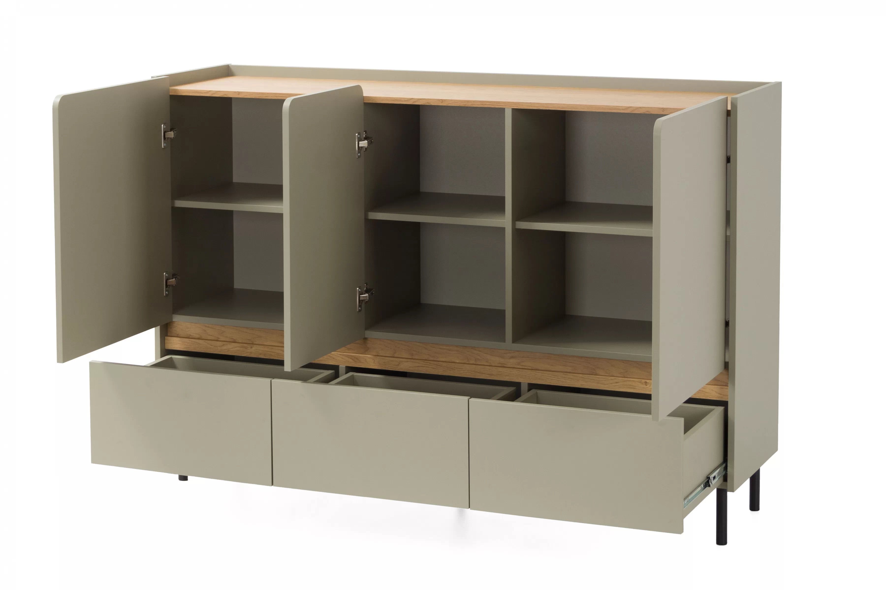 Komoda Luca 150 cm - eukalyptus / dub baltic dune Komoda Luca 7 so zásuvkami 150 cm - eukaliptus / Dub baltic dune