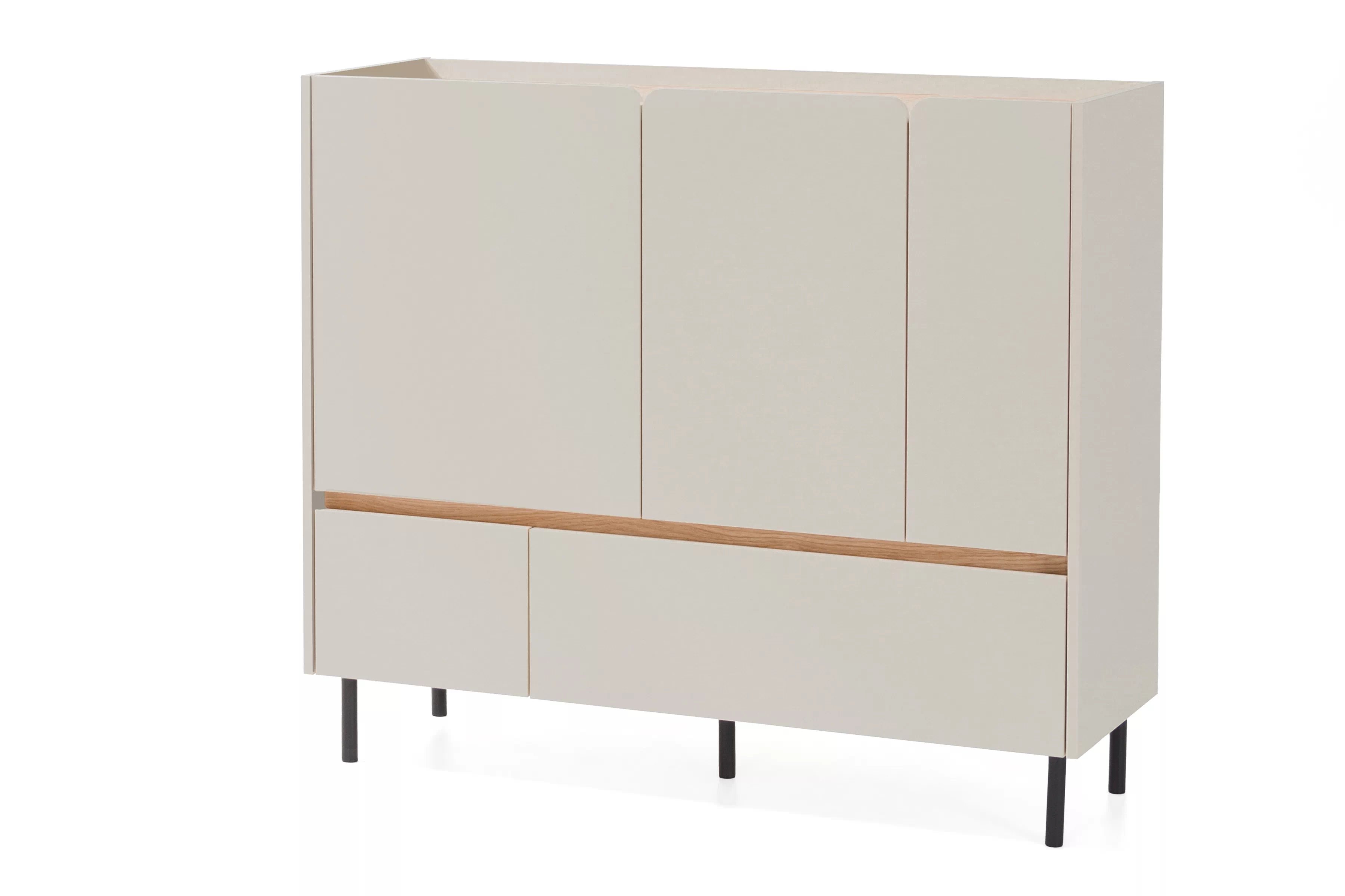 Komoda Luca 120 cm - béžová / dub olejovaný Komoda Luca 8 so zásuvkami 120 cm - bez Pieskový / Dub olejowany