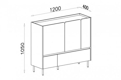 Komoda Azalio 120 cm so zásuvkami - piesková béžová / olejovaný dub Komoda Luca 8 so zásuvkami 120 cm - bez Pieskový / Dub olejowany