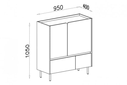 Komoda Azalio 95 cm so zásuvkami - piesková béžová / olejovaný dub Komoda Luca 9 so zásuvkami 95 cm - bez Pieskový / Dub olejowany