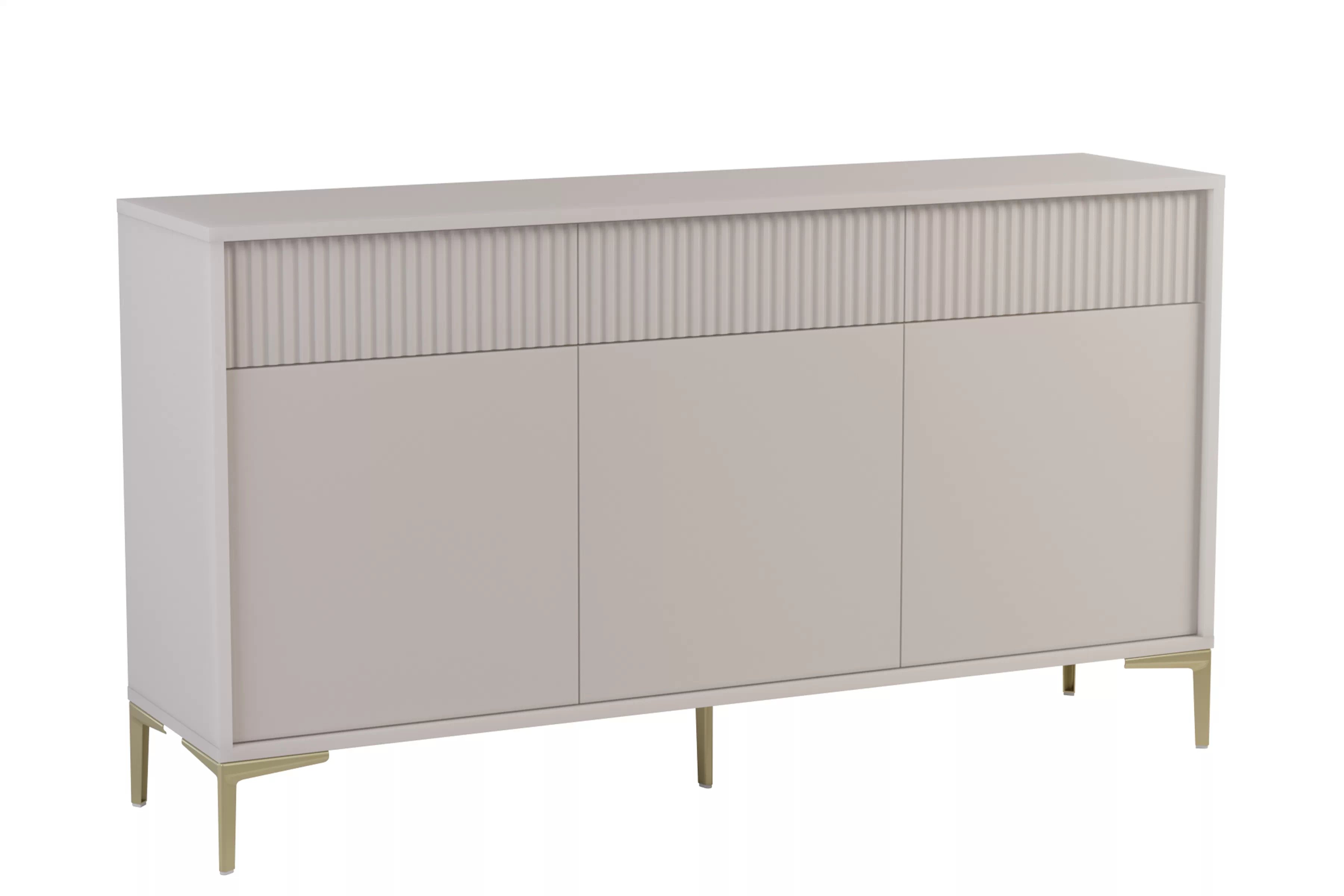 Bežová trojdverová komoda Luvi s zásuvkami 152 cm Komoda Luvi 152 cm trojdverová so zásuvkami - béžový