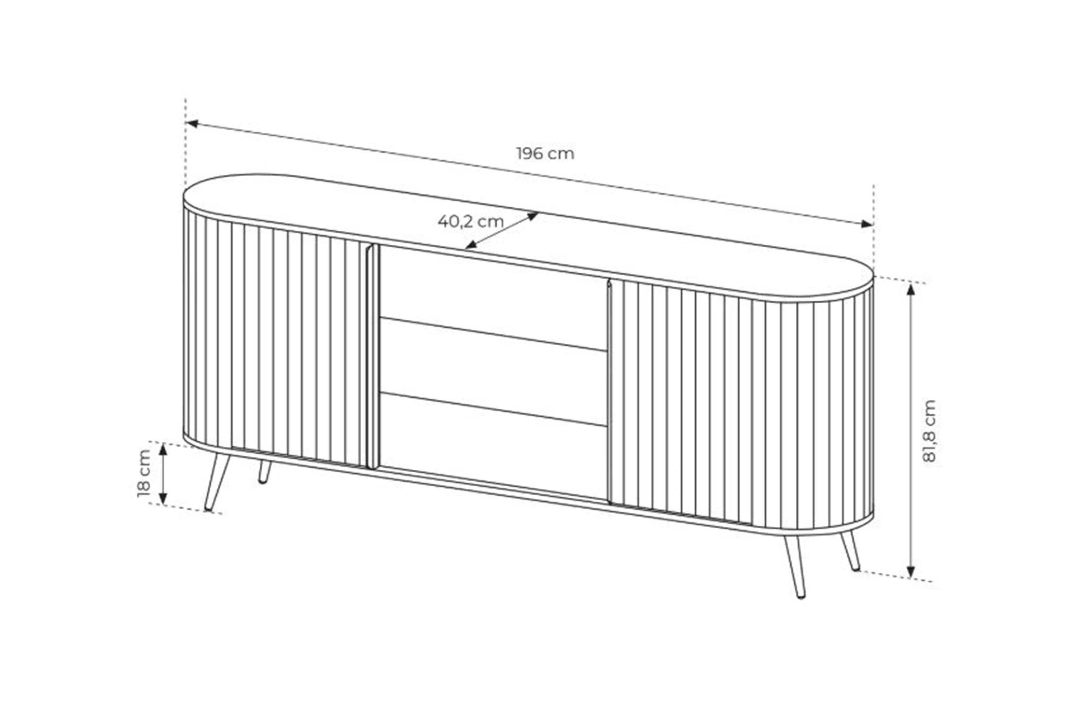 Komoda Luvio 196 cm se zásuvkami - dub cremona Komoda Luvio 196 cm se zásuvkami - dub cremona