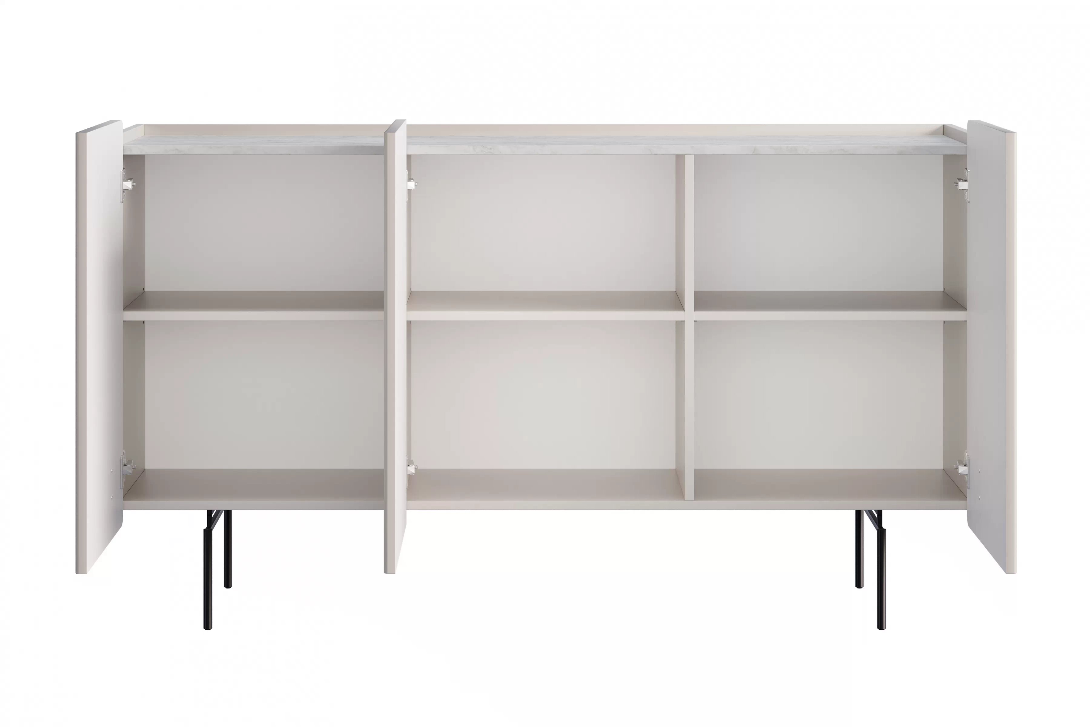 Komoda Malmi 150 cm - kašmírová / crema bianca / černé nožky Komoda Malmi 150 cm - kašmír / crema bianca / černá nozki