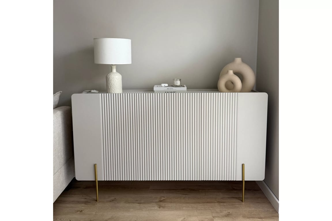 Malmi komód-szekrény 2D3SZ - 150 cm - kasmír / krém fehér Komod Malmi 150 cm - kasmír / crema bianca / zlote nozki