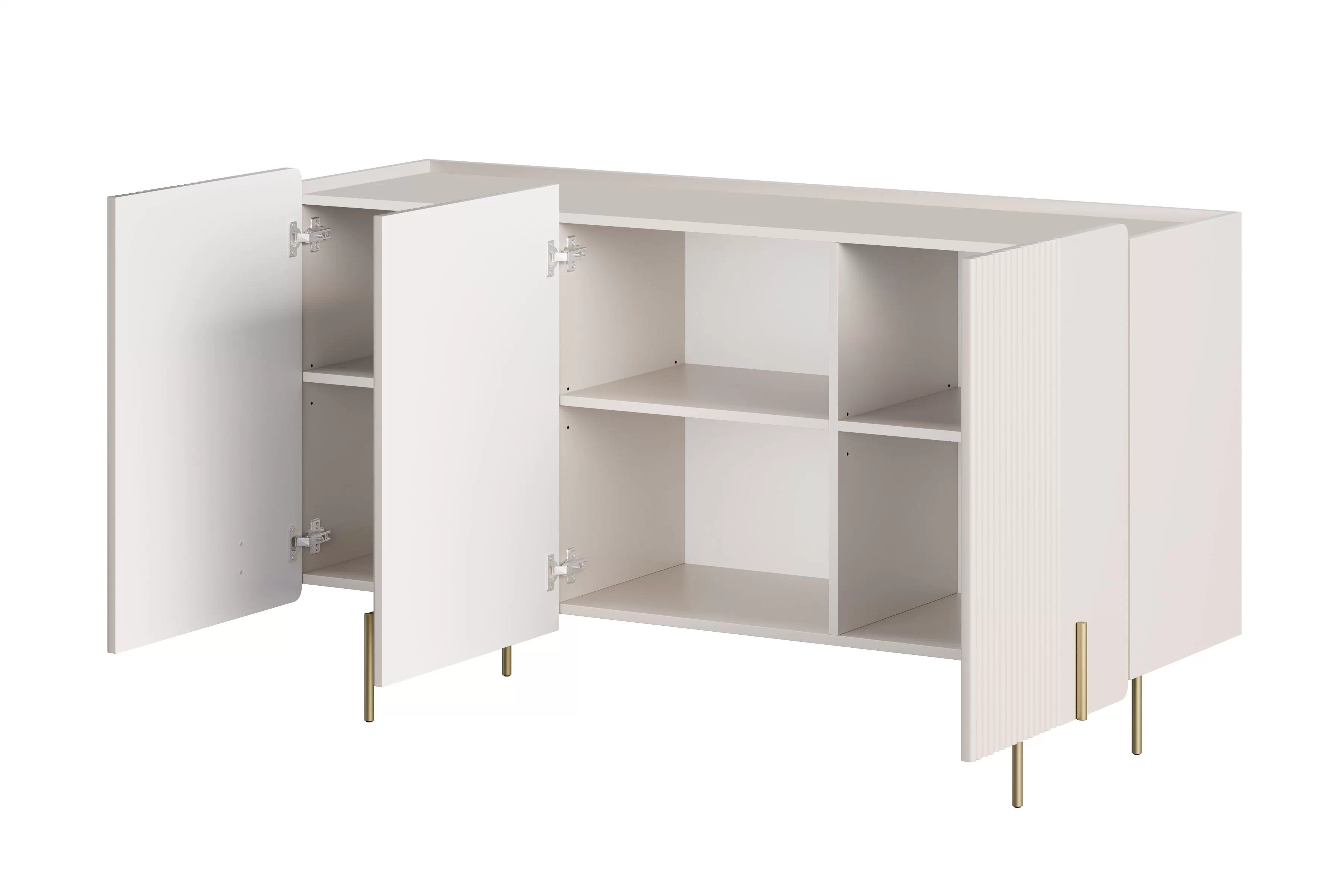 Komoda Malmi 150 cm - kašmírová / zlaté nožky Komoda Malmi 150 cm - kašmír / zlote nozki