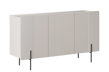 Komoda Malmi 150 cm třídveřová - kašmír / černé nohy